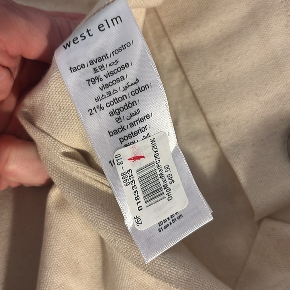 NWT West Elm cream pillow cover - Picture 3 of 3